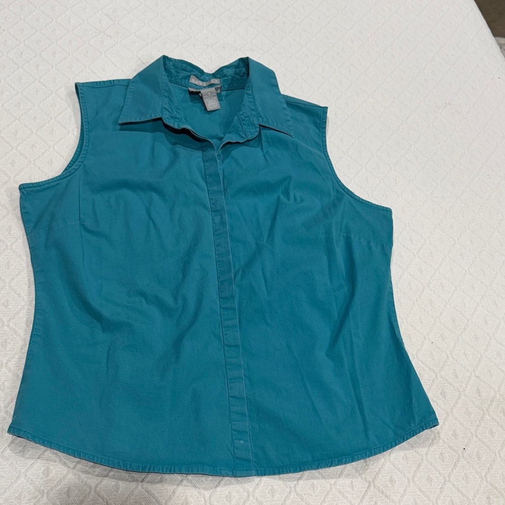 Old Navy Teal Sleeveless Blouse - Med